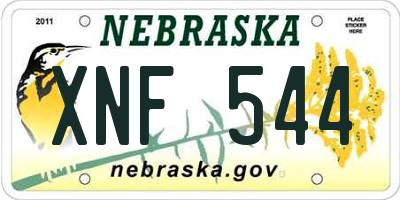 NE license plate XNF544