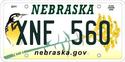 NE license plate XNF560