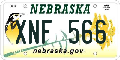 NE license plate XNF566