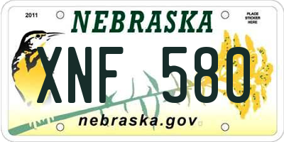 NE license plate XNF580