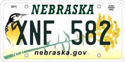 NE license plate XNF582