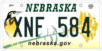 NE license plate XNF584