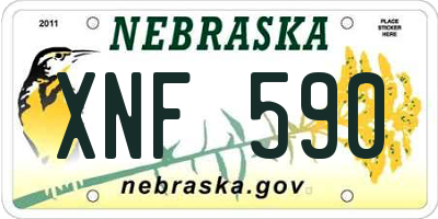 NE license plate XNF590
