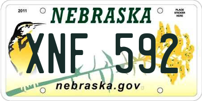 NE license plate XNF592