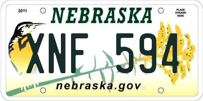 NE license plate XNF594