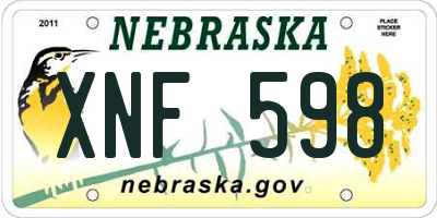 NE license plate XNF598