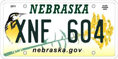 NE license plate XNF604