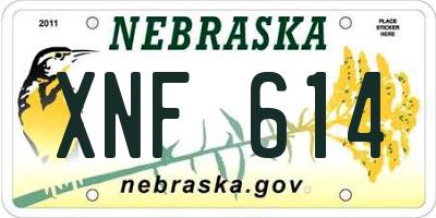 NE license plate XNF614