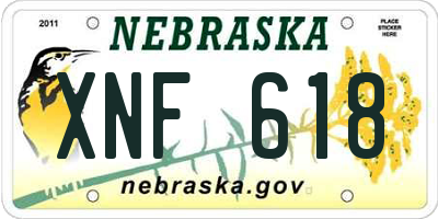 NE license plate XNF618