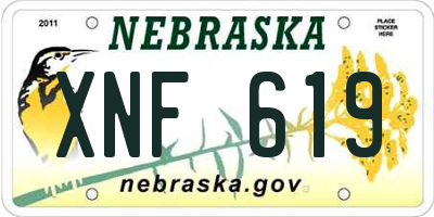 NE license plate XNF619