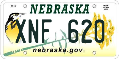 NE license plate XNF620