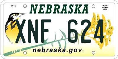 NE license plate XNF624