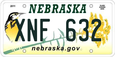 NE license plate XNF632