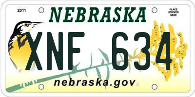 NE license plate XNF634