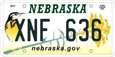 NE license plate XNF636