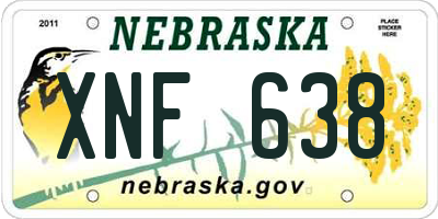 NE license plate XNF638