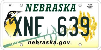 NE license plate XNF639
