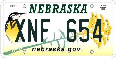 NE license plate XNF654