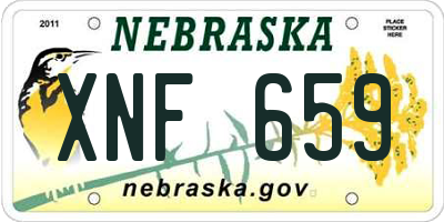 NE license plate XNF659