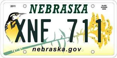 NE license plate XNF711