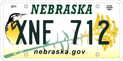 NE license plate XNF712
