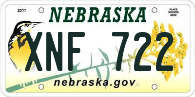 NE license plate XNF722