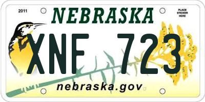 NE license plate XNF723