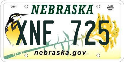 NE license plate XNF725