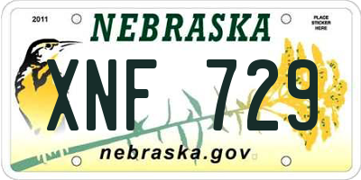 NE license plate XNF729