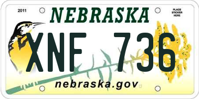 NE license plate XNF736