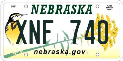 NE license plate XNF740