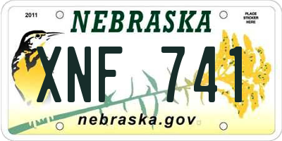 NE license plate XNF741