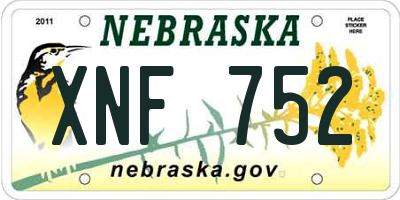 NE license plate XNF752