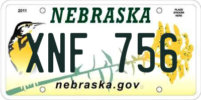 NE license plate XNF756