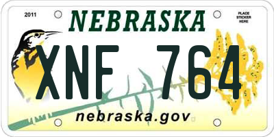 NE license plate XNF764