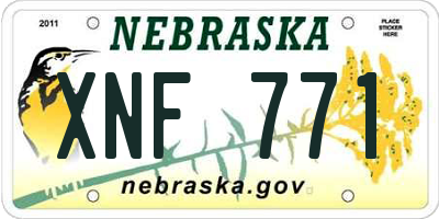 NE license plate XNF771