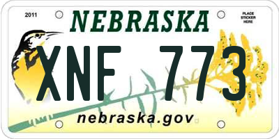 NE license plate XNF773