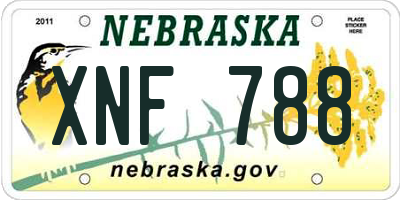 NE license plate XNF788