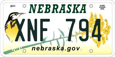 NE license plate XNF794
