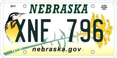 NE license plate XNF796