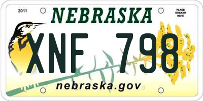 NE license plate XNF798