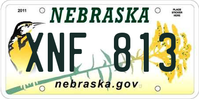 NE license plate XNF813
