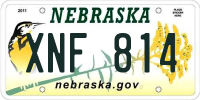NE license plate XNF814