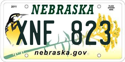 NE license plate XNF823