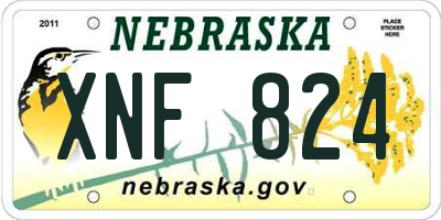 NE license plate XNF824