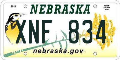 NE license plate XNF834