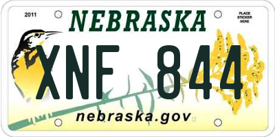 NE license plate XNF844