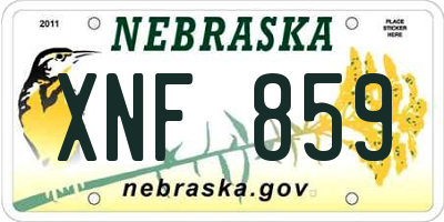 NE license plate XNF859