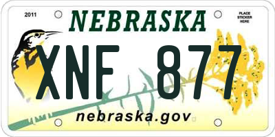NE license plate XNF877