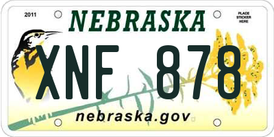 NE license plate XNF878
